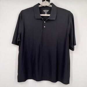 Pebble Beach Performance Mens Golf Polo Shirt Black XXXL Textured Short Sleeve